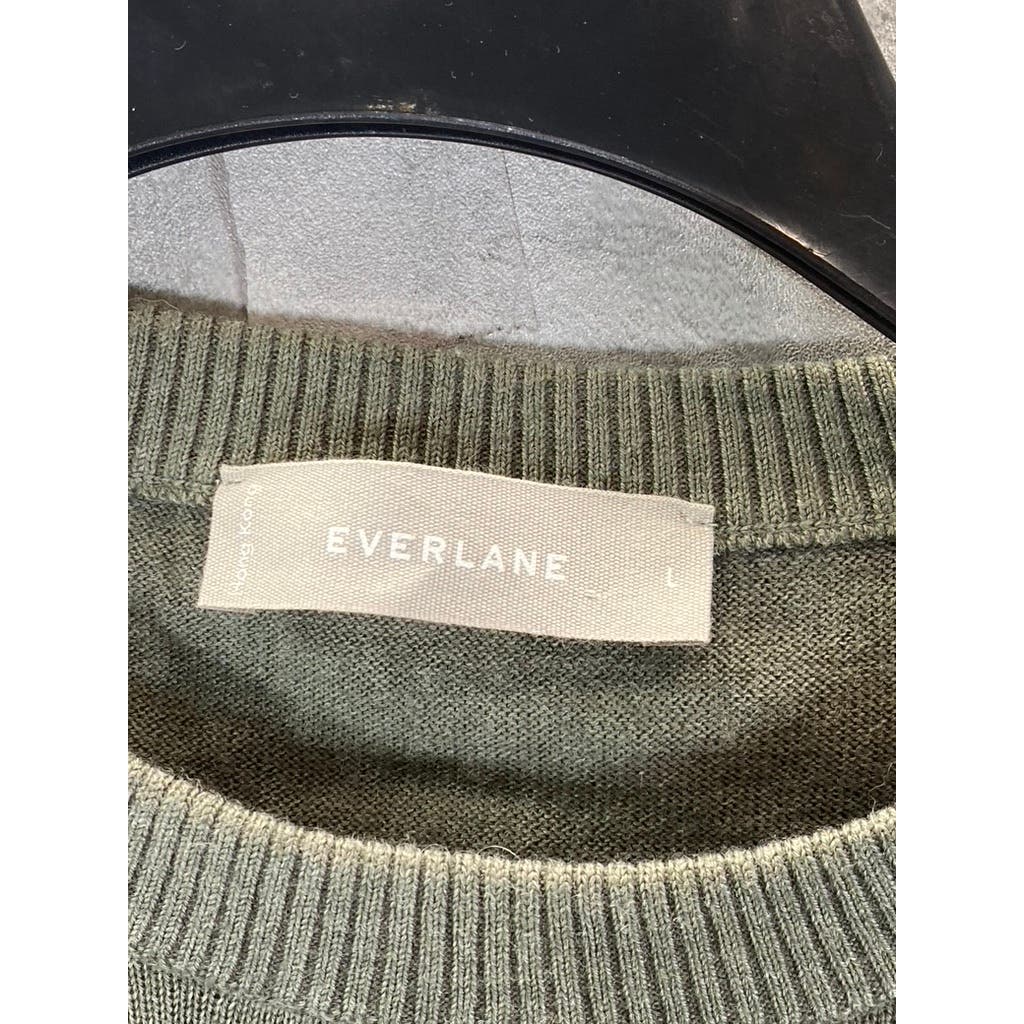 EVERLANE Men's Army Green Crewneck Wool Pullover Sweater SZ L