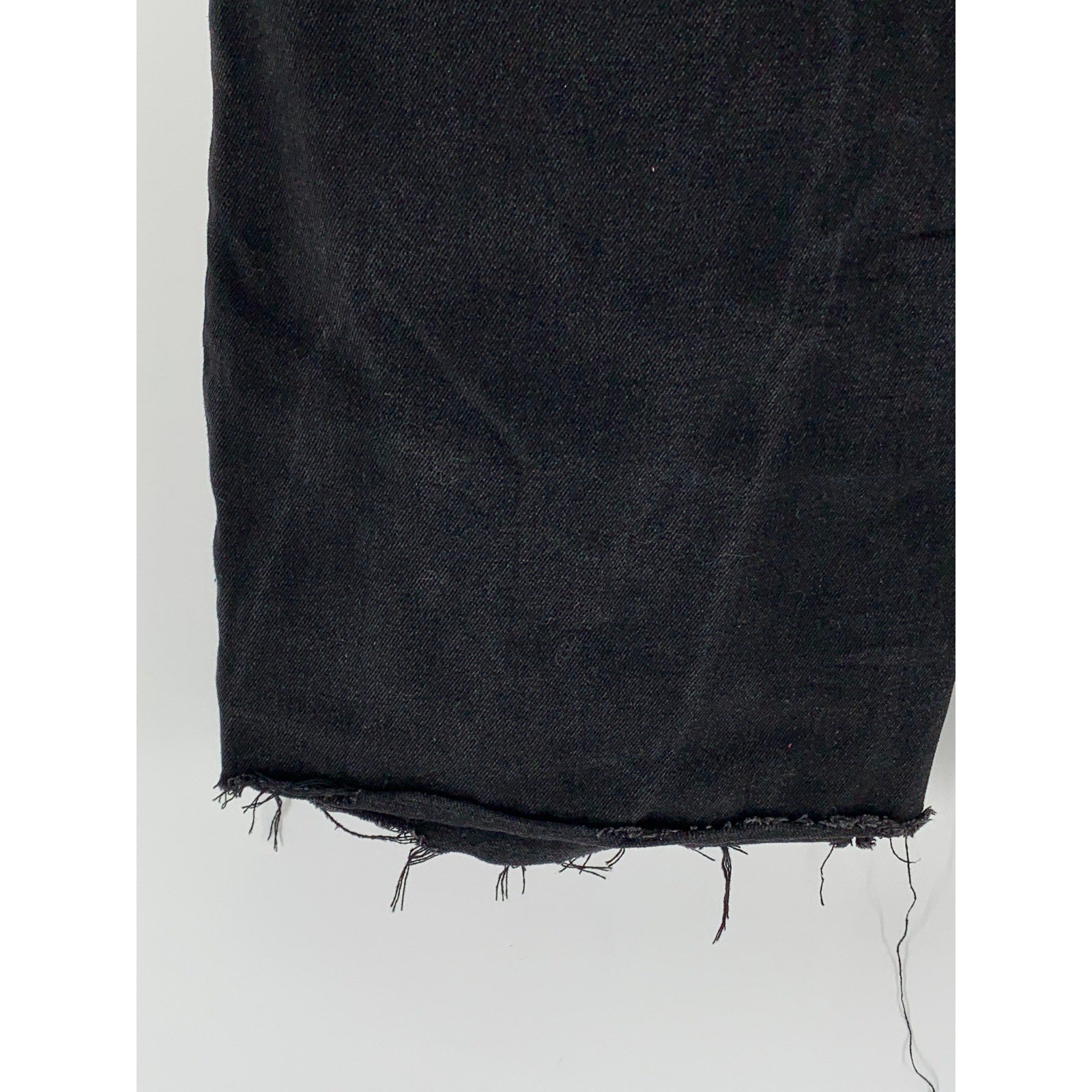 EDIKTED Women's Black Denim Frayed Wide-Leg High-Rise Five-Pocket Jeans SZ S