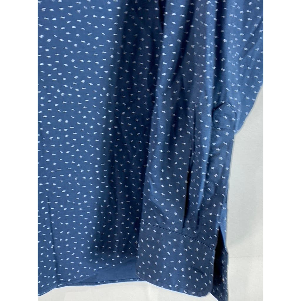 J. CREW Men's Blue Printed Mercantile Flex Slim-Fit Button-Up Shirt SZ M