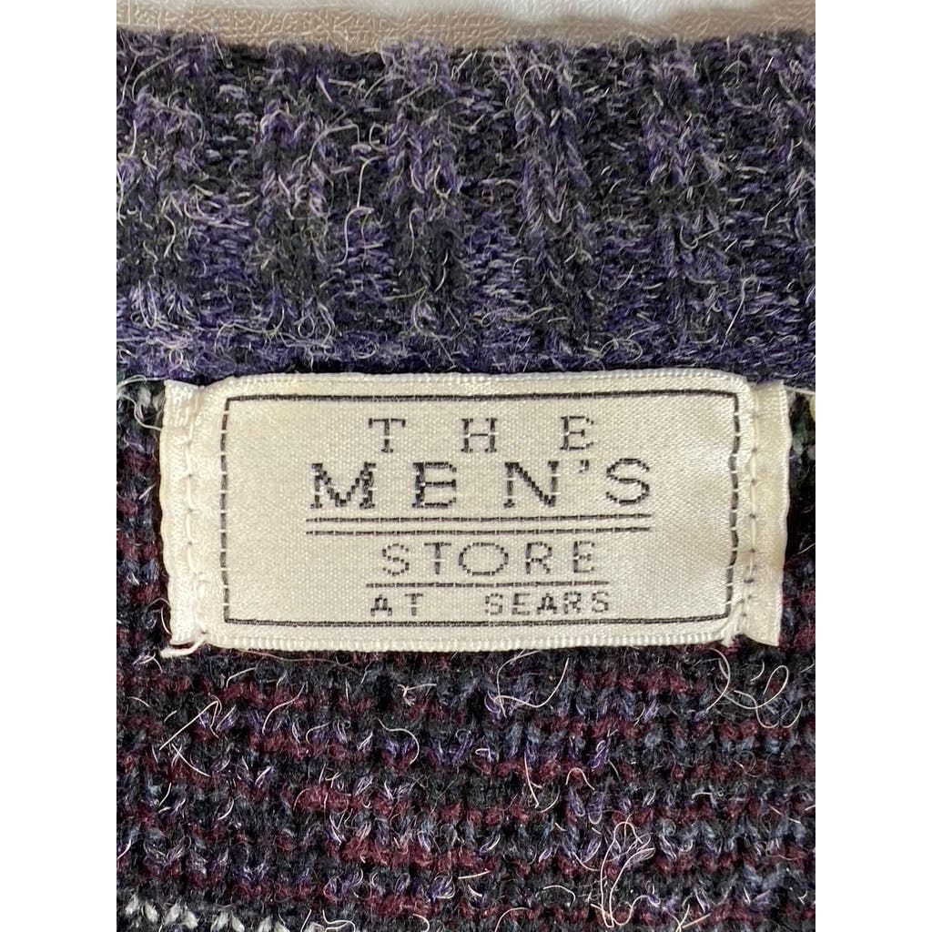 THE MEN'S STORE At Sears Men's Multi Printed Vintage Crewneck Knit Sweater SZ L