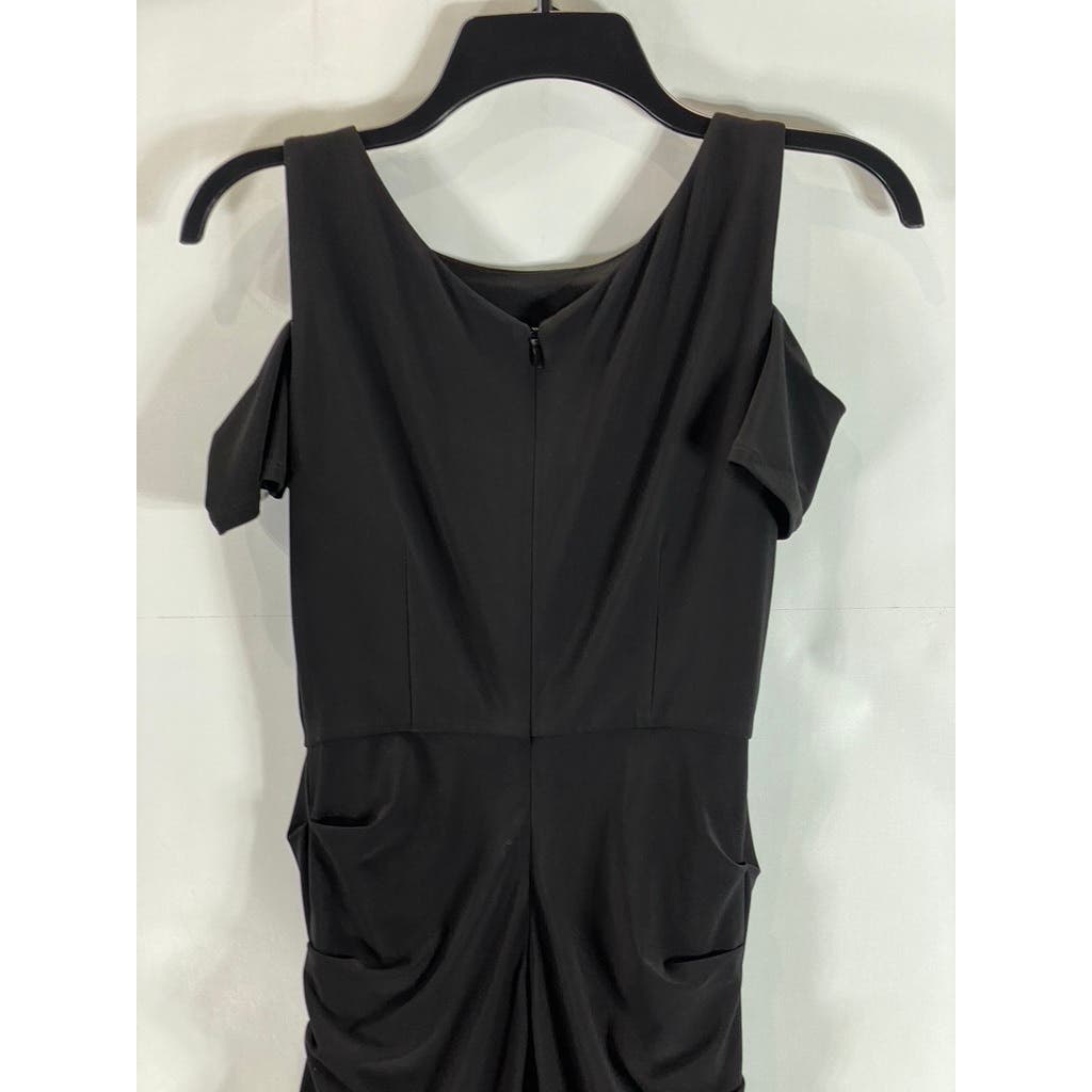 LAUNDRY BY SHELLI SEGAL Women's Black Cutout Shoulder Knee Length Dress SZ 0
