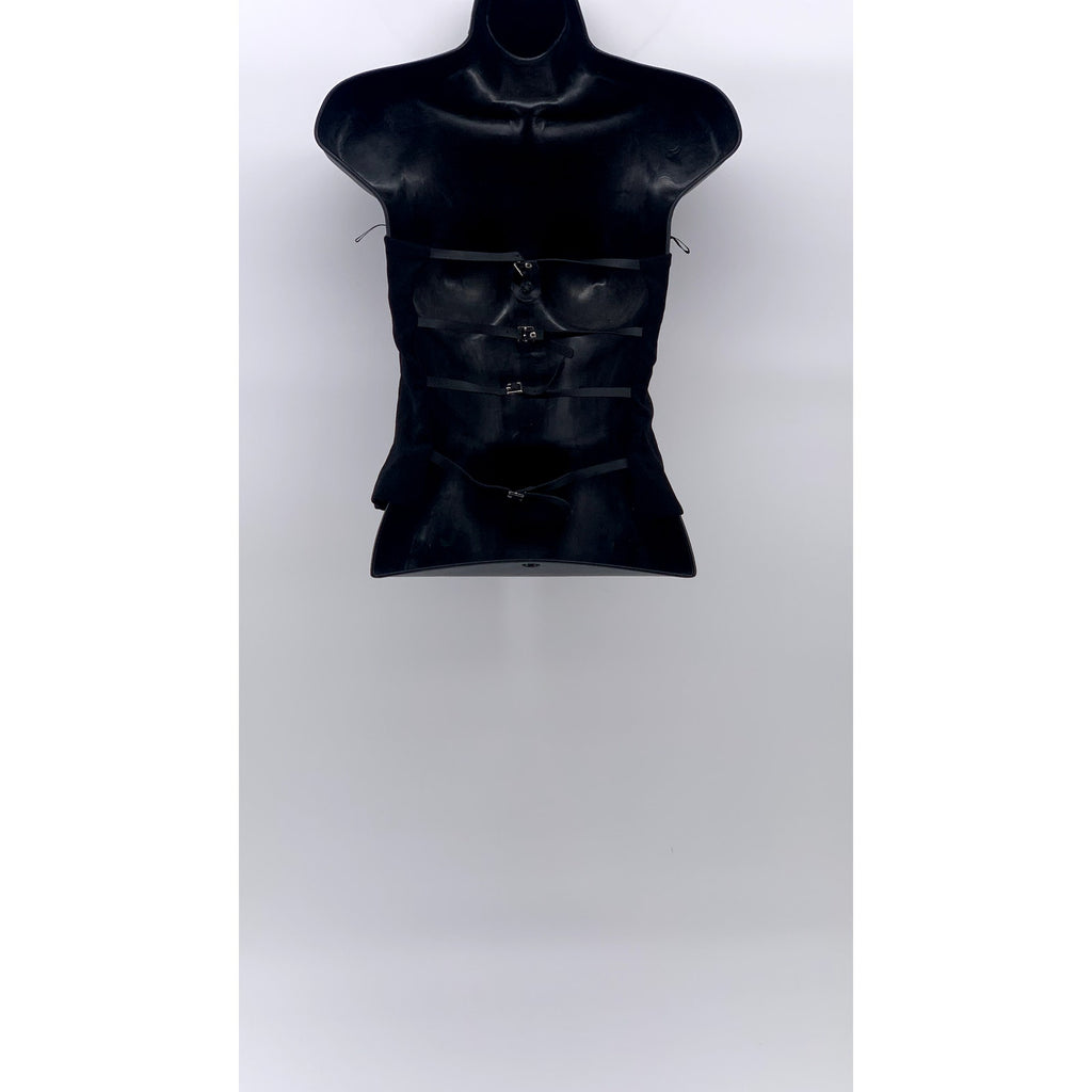 ZARA Women's Black Buckle Strap Open-Back Strapless Top SZ XS