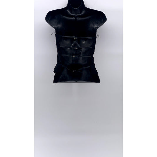 ZARA Women's Black Buckle Strap Open-Back Strapless Top SZ XS