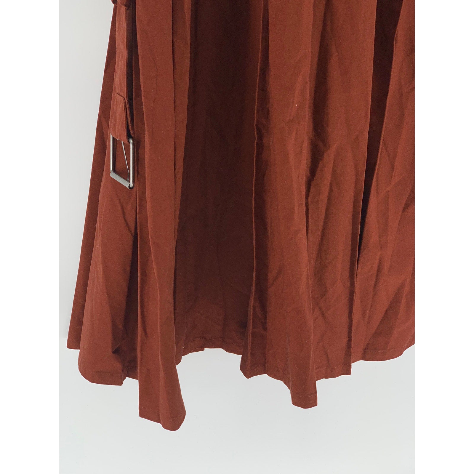 FUTURE COLLECTIVE Women's Rust Orange Scoop-Neck A-Line Belted Midi Dress SZ 2