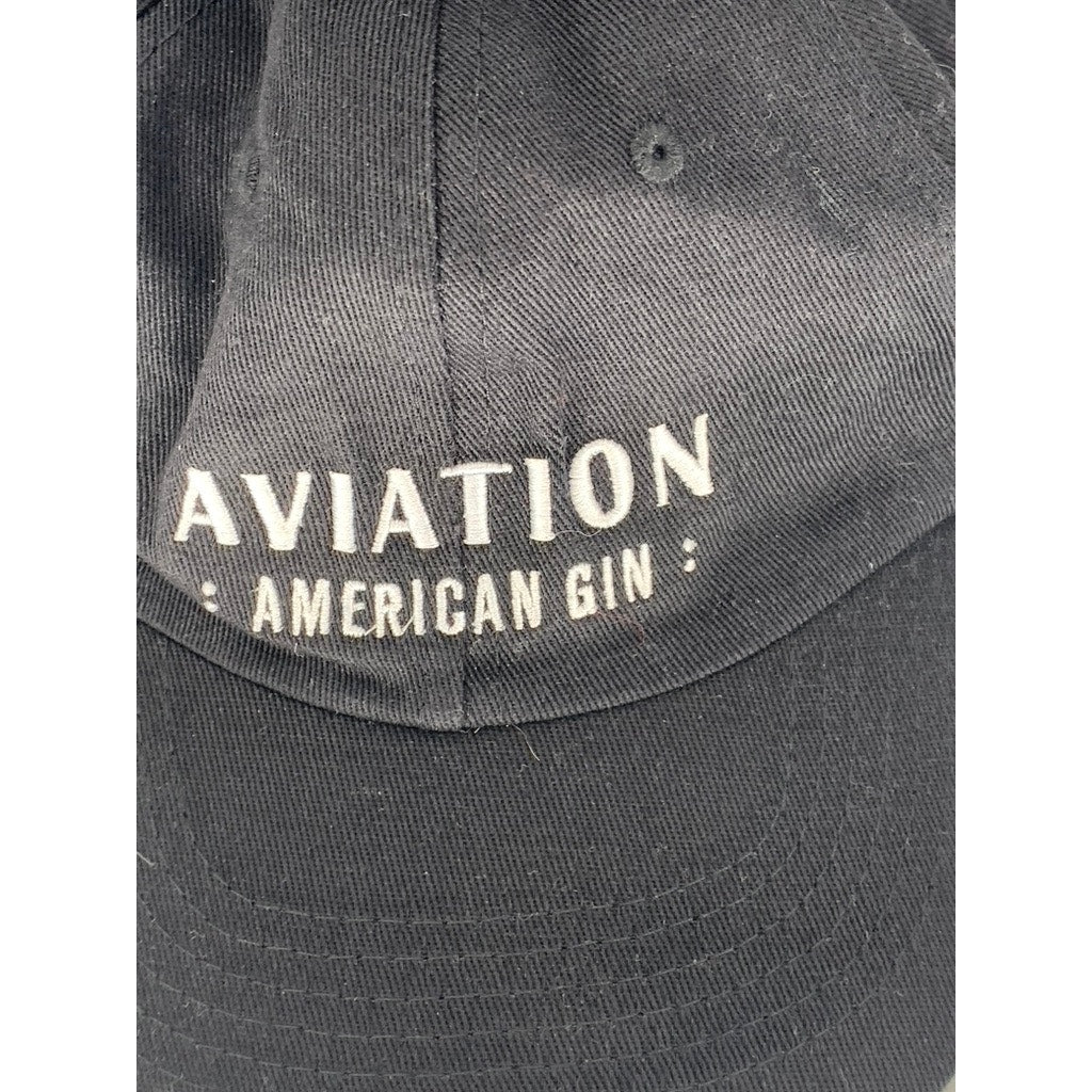 AVIATION Men's Black-White Embroidered Adjustable Hat SZ OS