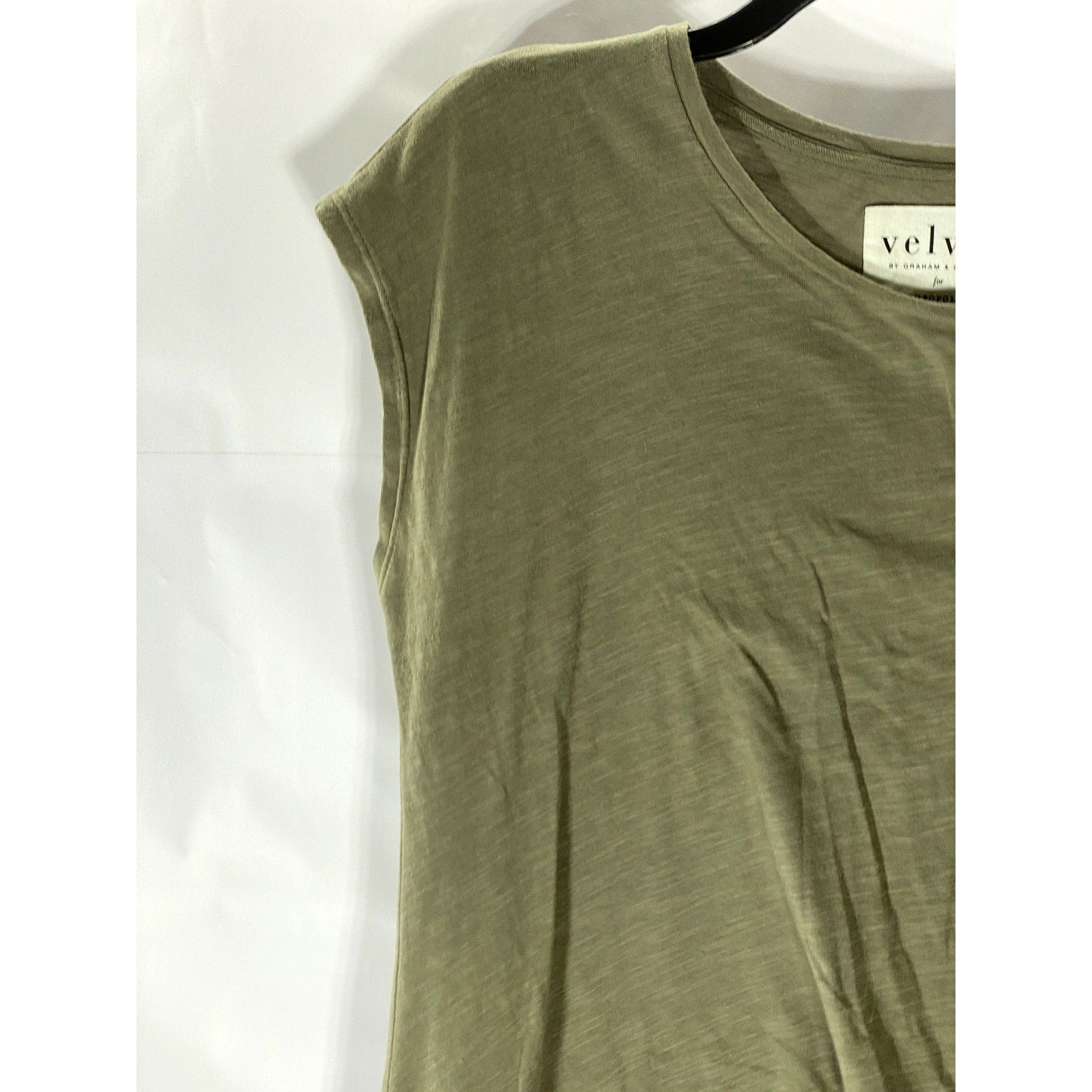 VELVET BY GRAHAM & SPENCER Women's Gray Crewneck Cotton Slub Tie-Waist Dress SZM