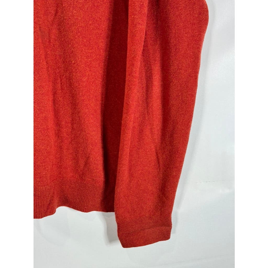 NEIMAN MARCUS Men's Orange Cloud Cashmere V-Neck Pullover Sweater SZ 2XL