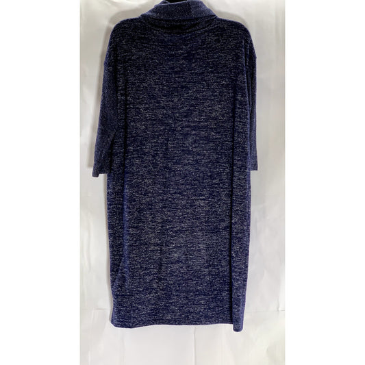 GAP Women's Navy Marl Softspun Cowl-Neck Long Sleeve Knit Sweater Dress SZ S