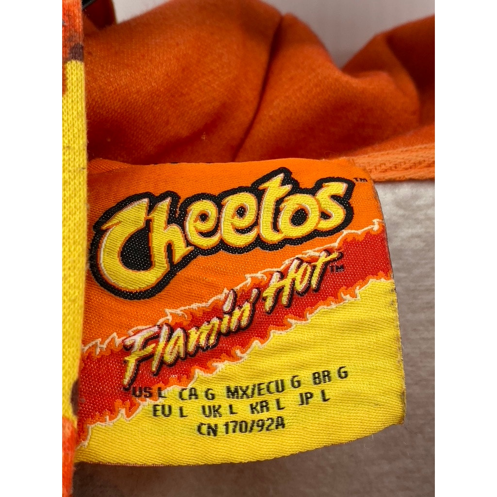 FOREVER 21 X CHEETOS Women's Orange-Red Graphic Long Sleeve Cropped Hoodie SZ L