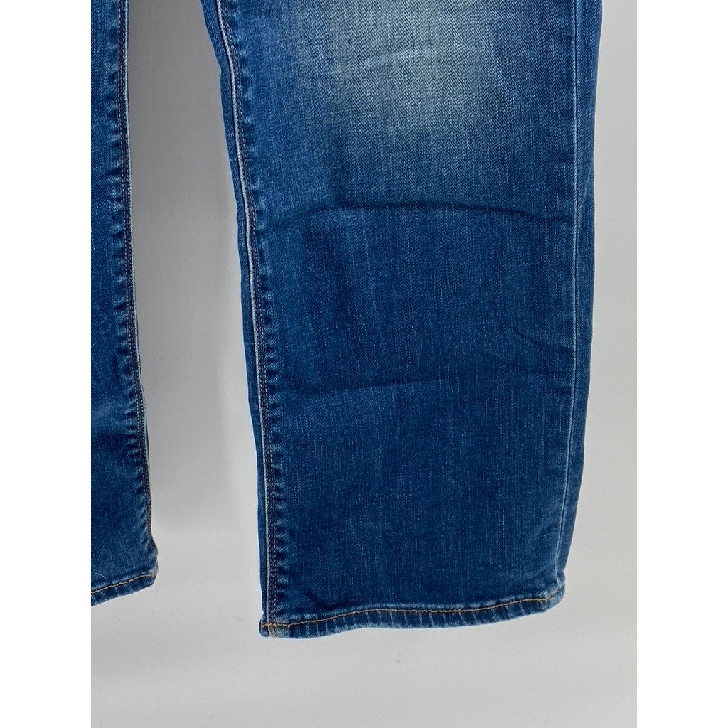 HUDSON JEANS Women's Dark Wash Blue Denim Stella Mid-Rise Cropped Jeans SZ 28