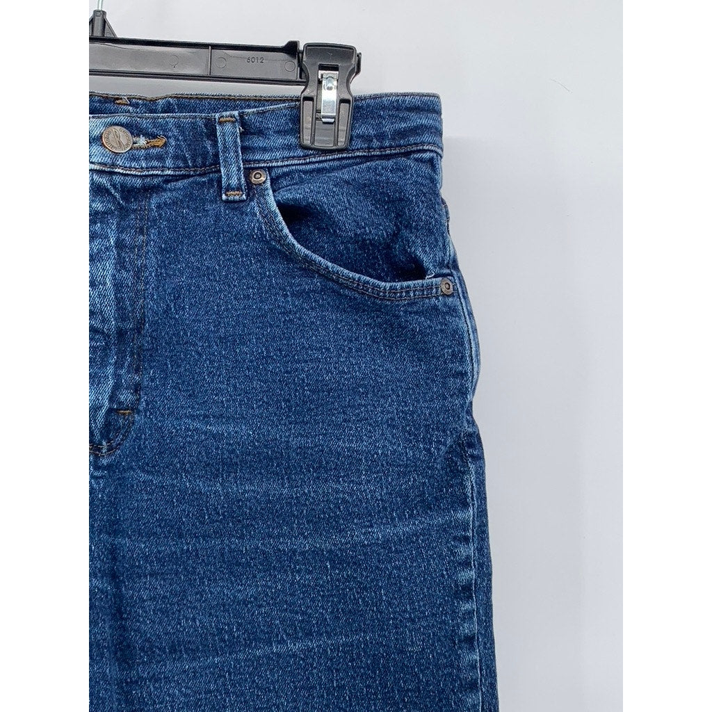 LEE DENIM RIDERES Women's Dark Blue Denim Cut-Off Regular-Fit Shorts SZ 10