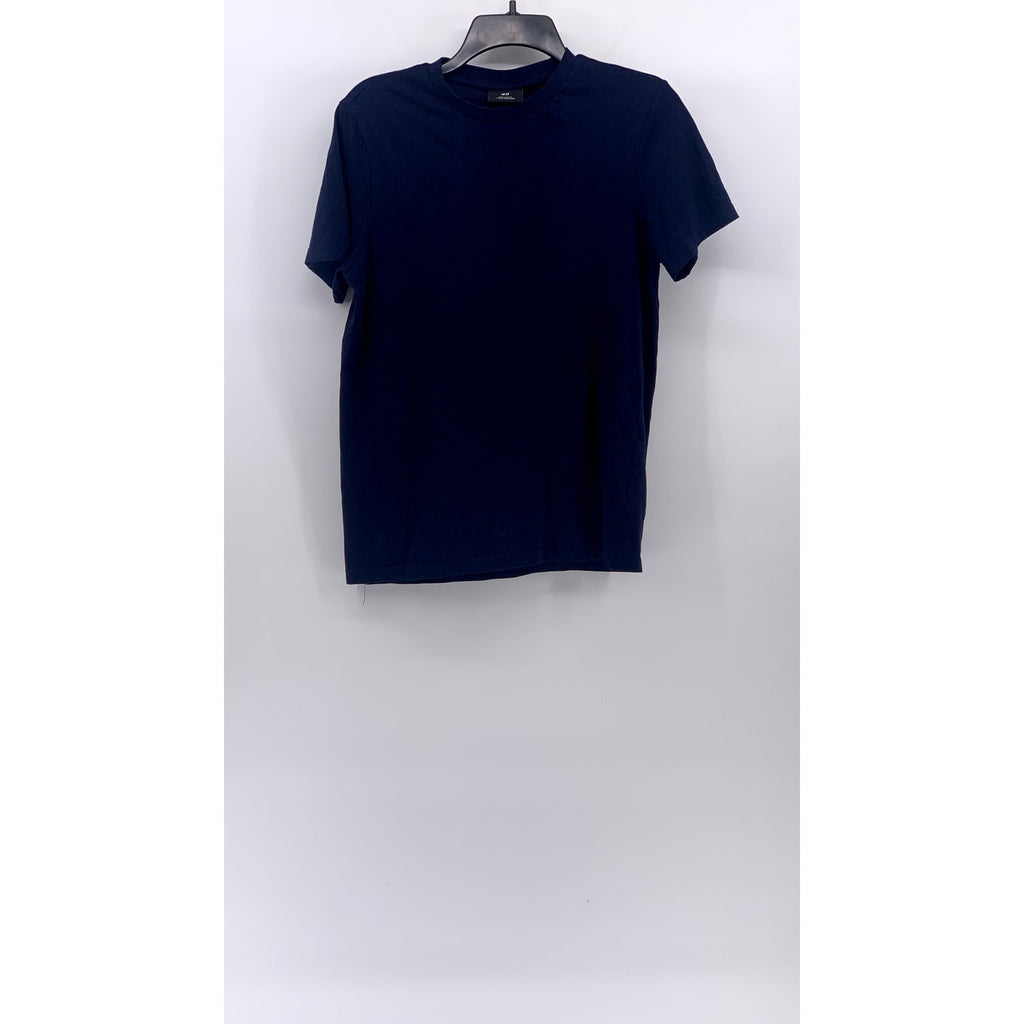 H&M Men's Navy Blue Crewneck Regular-Fit Short Sleeve T-Shirt SZ XS