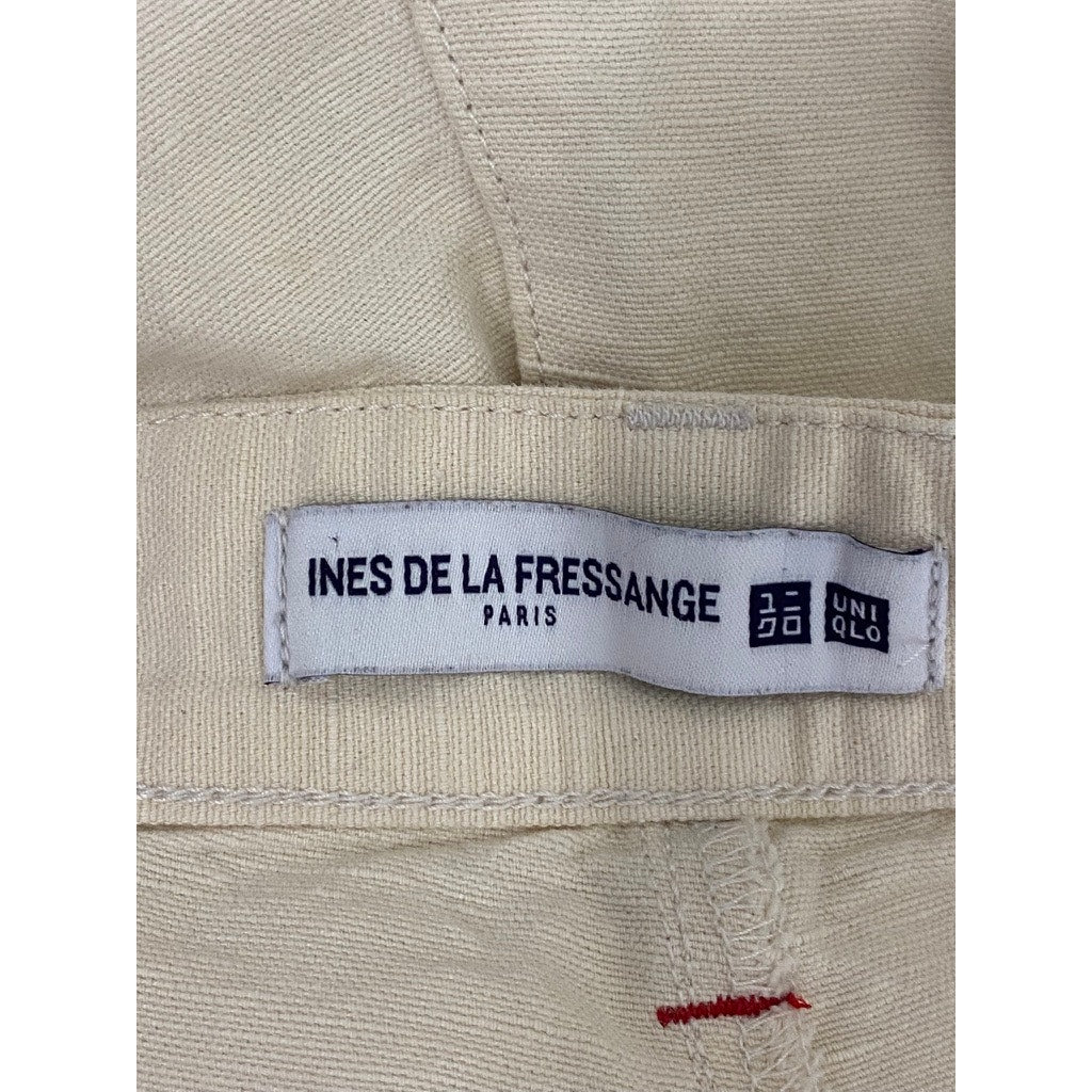UNIQLO X INES DE LA FRESSANGE Women's Beige Linen-Cotton Wide-Leg Pant SZ 2