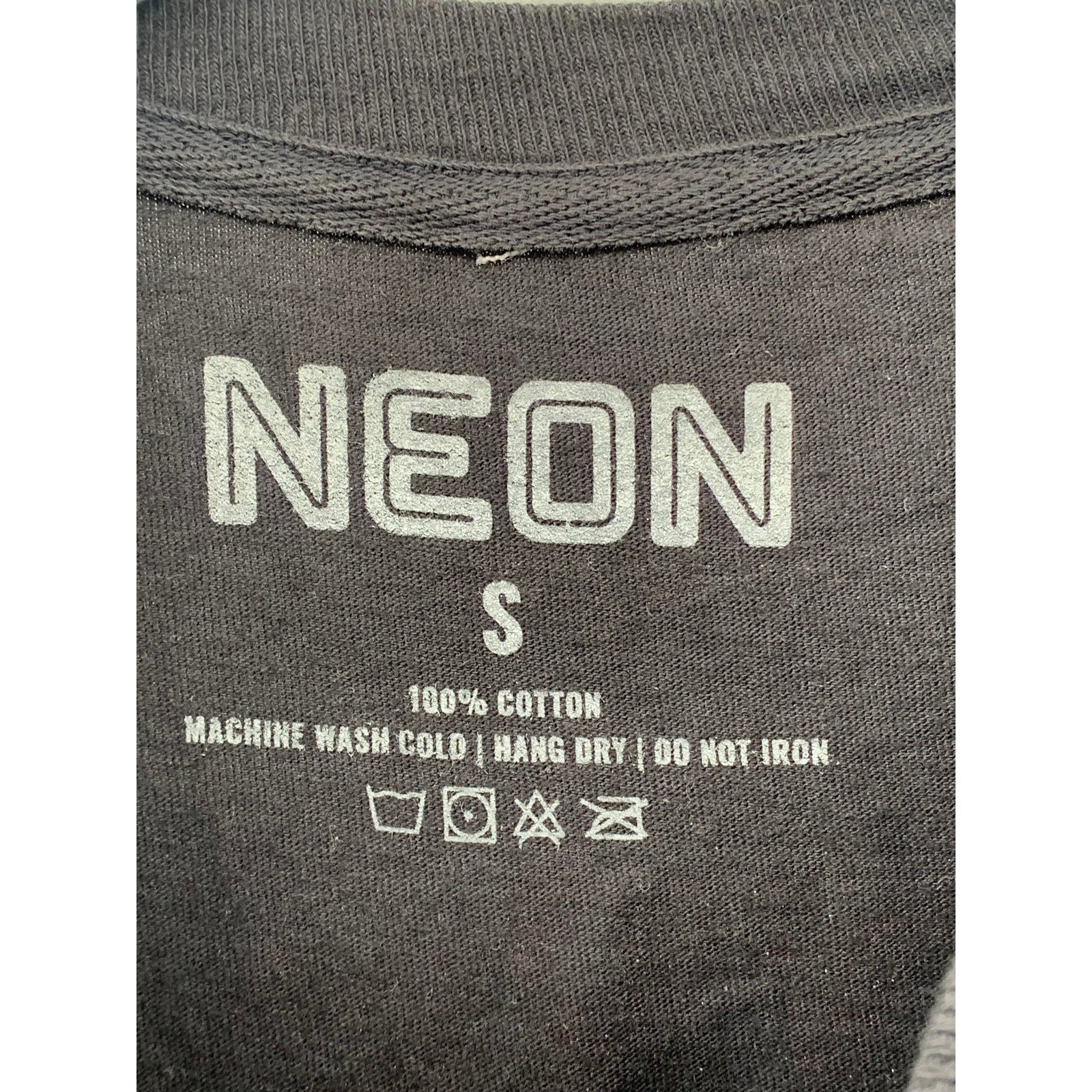 NEON Unisex Adult Black The Monkey Crewneck Graphic Short Sleeve T-Shirt SZ S