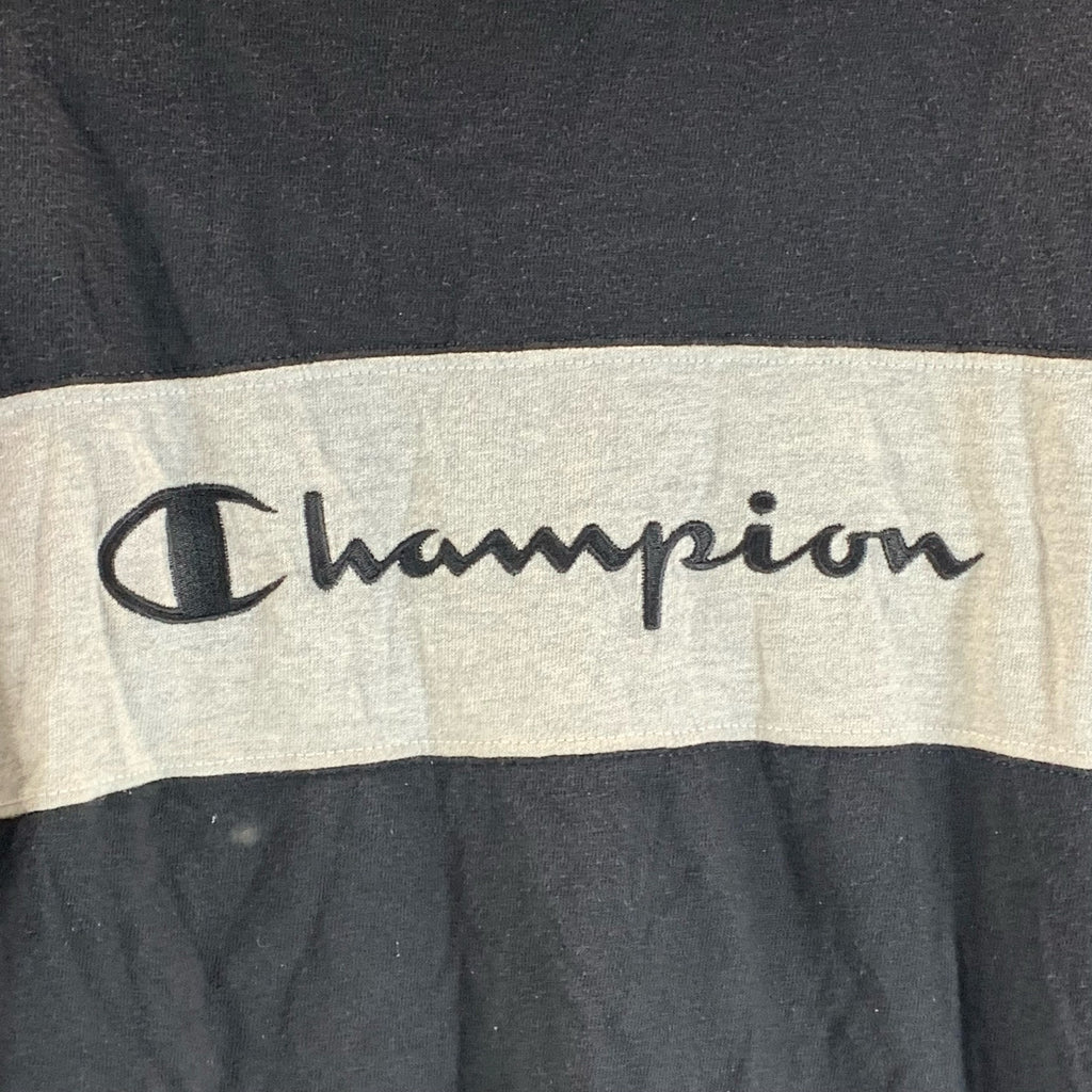 CHAMPION Authentic Men's Black Script Logo Crewneck Long Sleeve T-Shirt SZ L