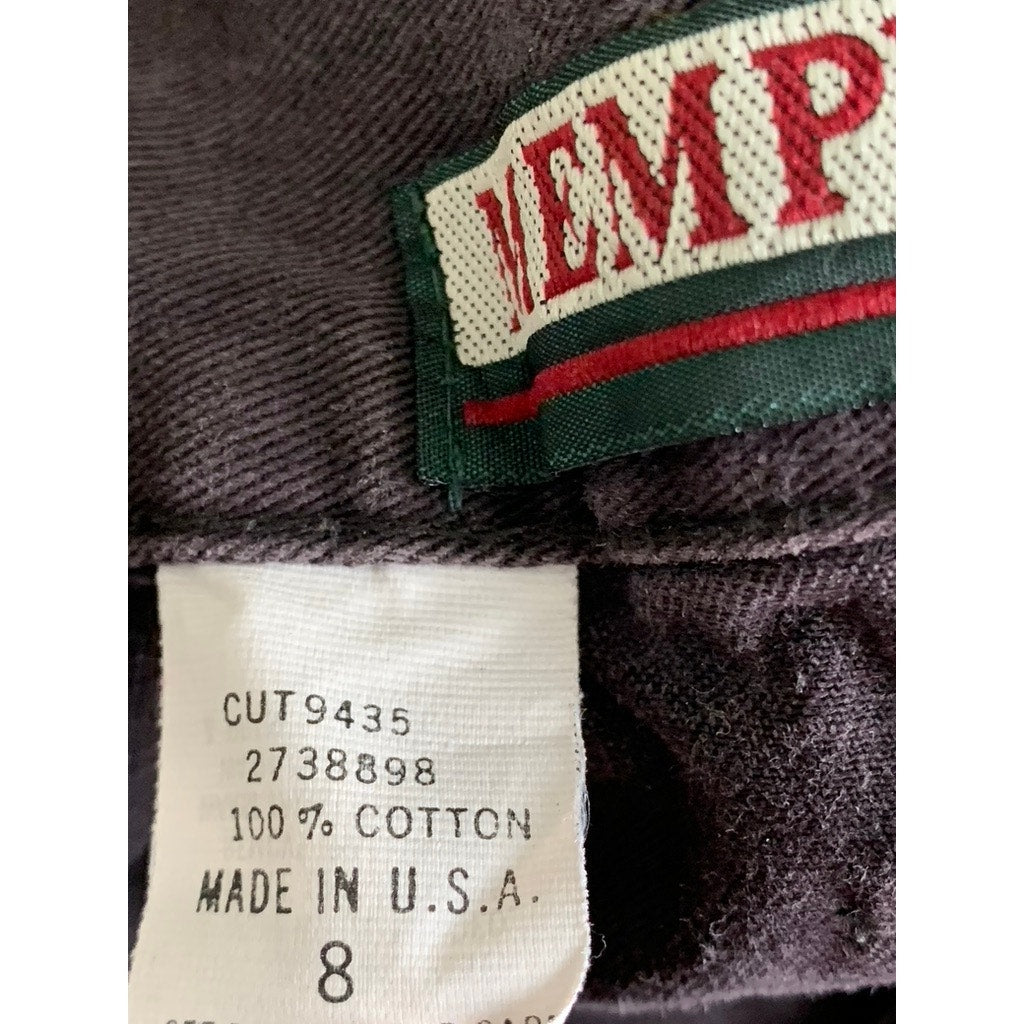 MEMPHIS Women's Vintage High-Rise Pleated Slim-Leg Cotton Cuffed Jeans SZ 8