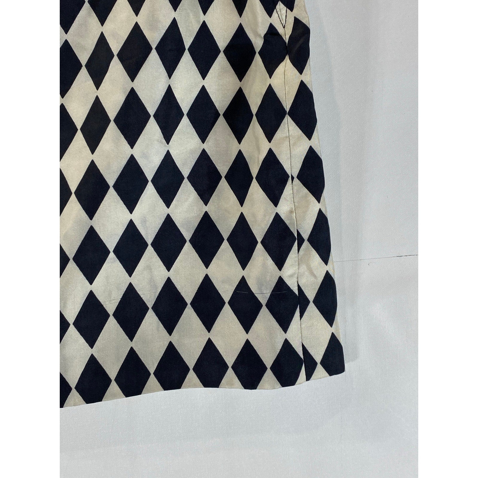 Women's Beige/Black Checkered Side-Zip Mini Skirt SZ S