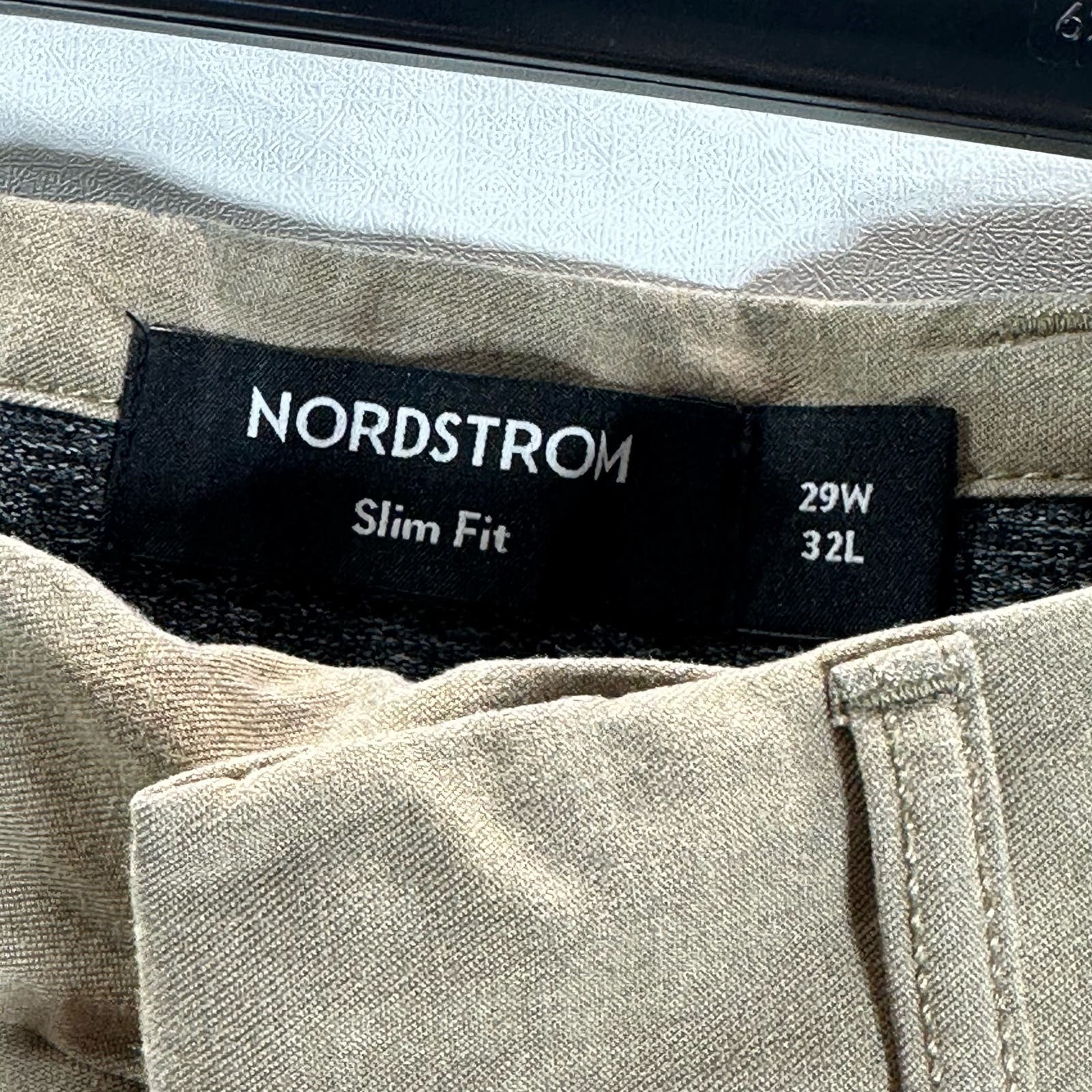 NORDSTROM Men's Brown Slim-Fit Flat Front CoolMax Performance Chino Pant SZ29X32