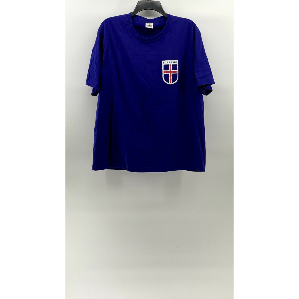 SHOP ICELANDIC Women's Royal Blue Crewneck Short Sleeve Active T-Shirt SZ XL