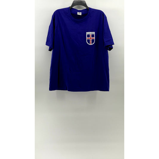 SHOP ICELANDIC Women's Royal Blue Crewneck Short Sleeve Active T-Shirt SZ XL