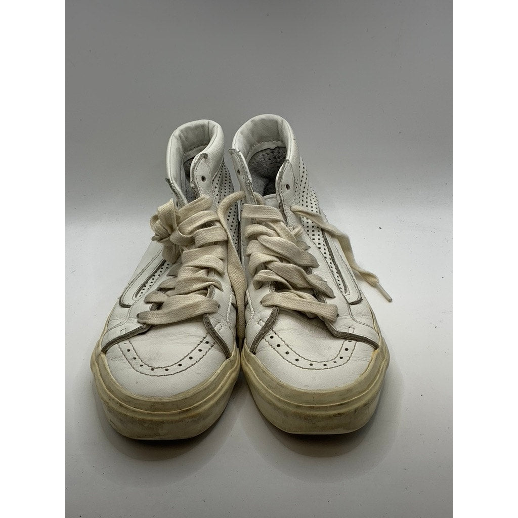 VANS Unisex White Sk8 Hi Top Slim Cutout Sneakers SZ M4.5/W6