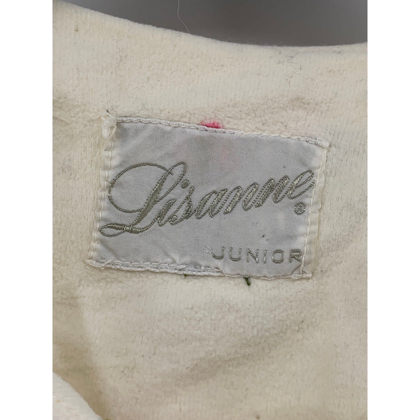 LISANNE Juniors' Vintage Cream Embroidered Floral Button-Up Midi Dress SZ M