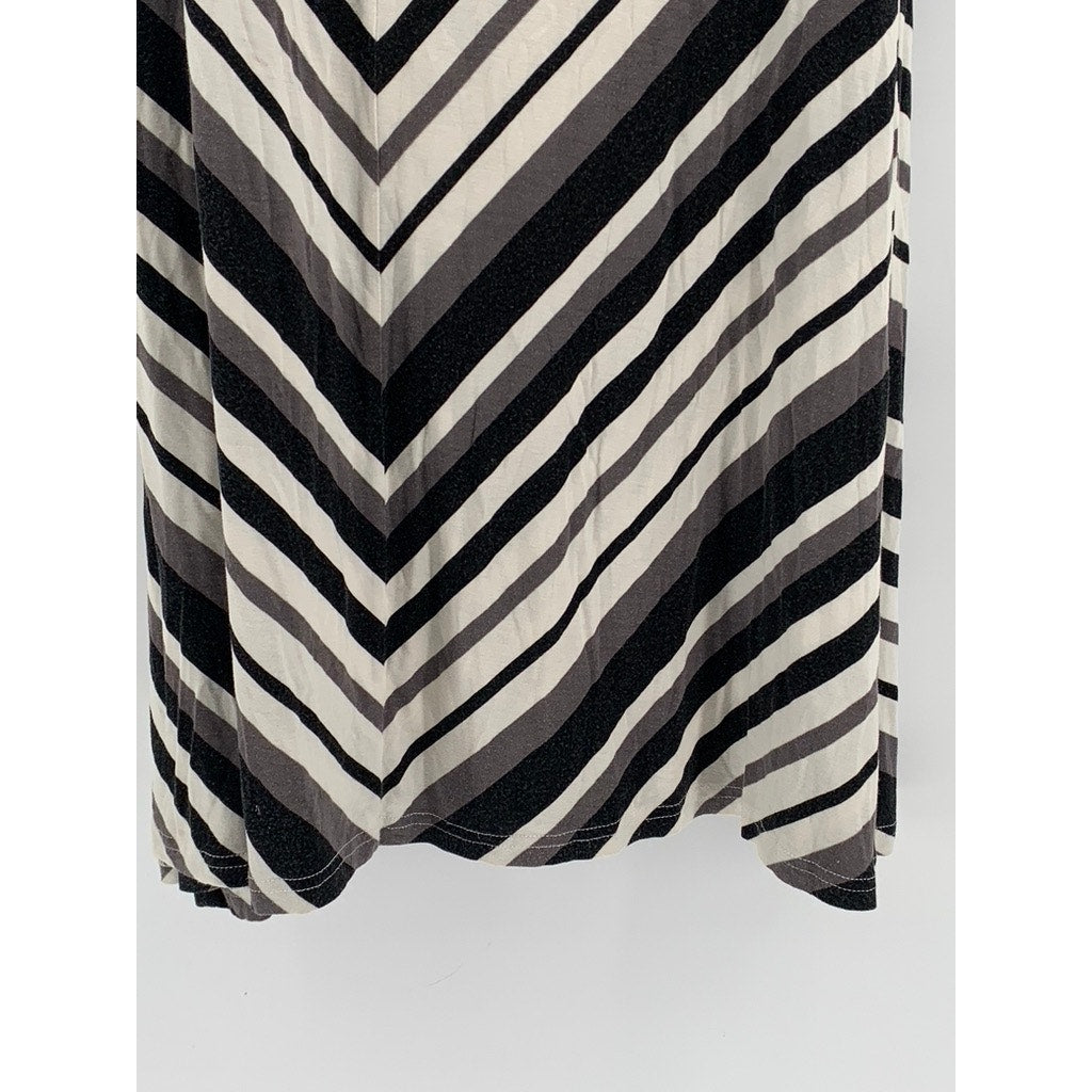 I JEANS By BUFFALO Women's Black-Cream Striped Maxi Skirt SZ L
