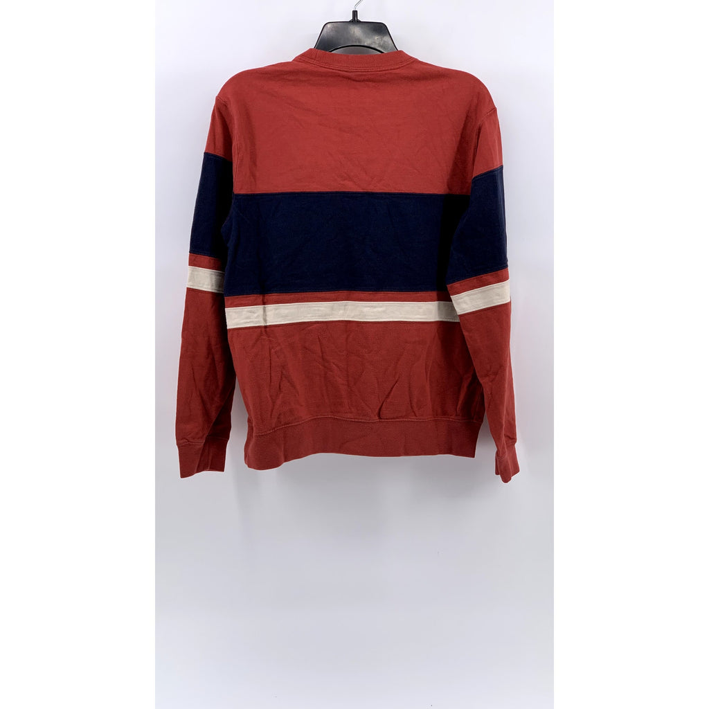 L.L. Bean Men's Red Striped Traditional Fit Sweatshirt SZ S