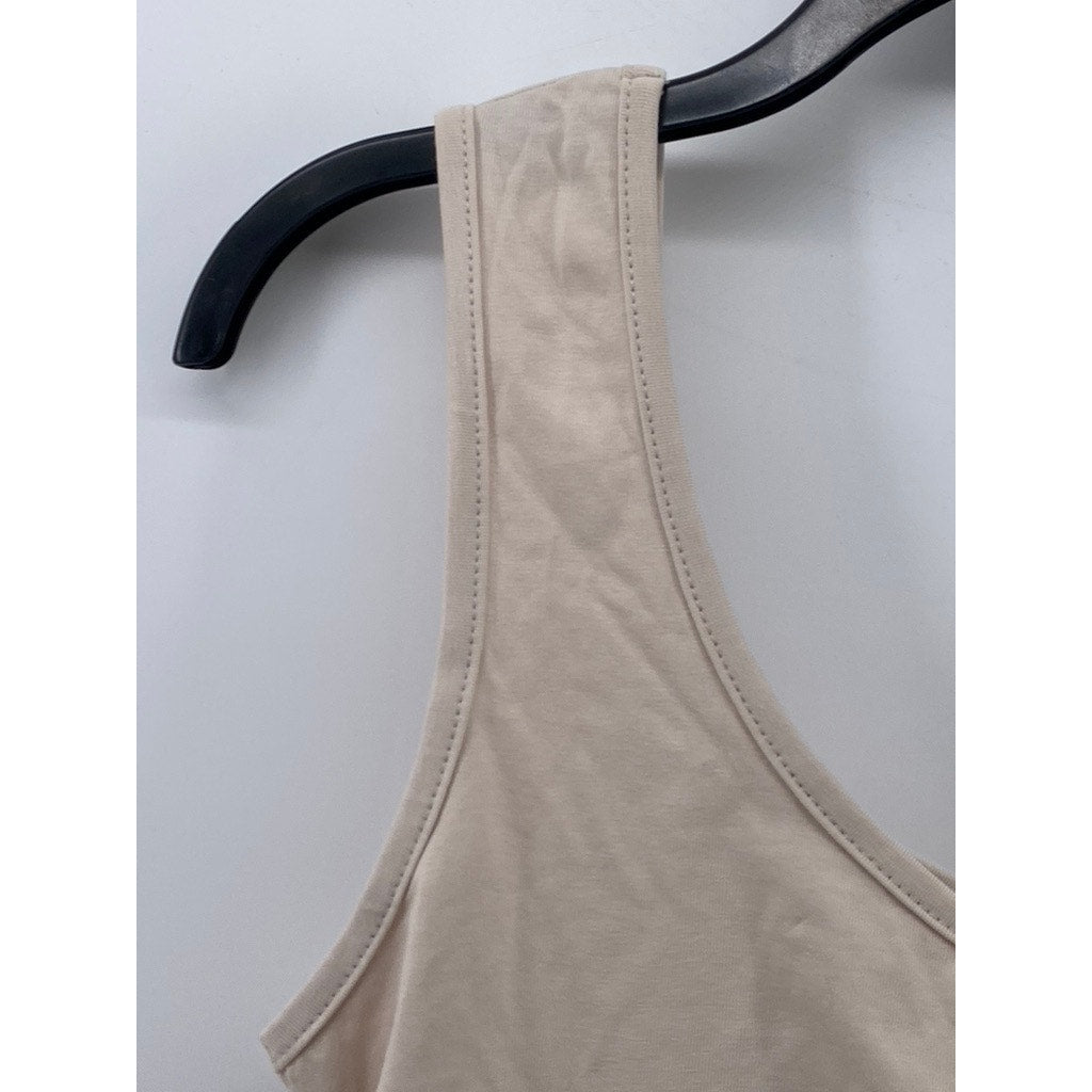 BOOHOO Women's Stone Scoop-Neck Cropped Tank Top SZ 10