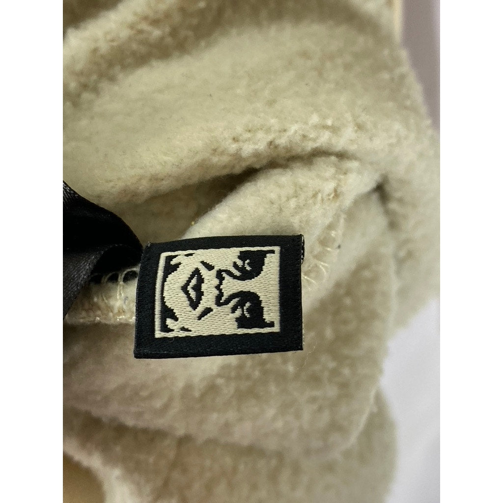 OBEY Men's Beige We Make The Flowers Grow Graphic Hoodie SZ M