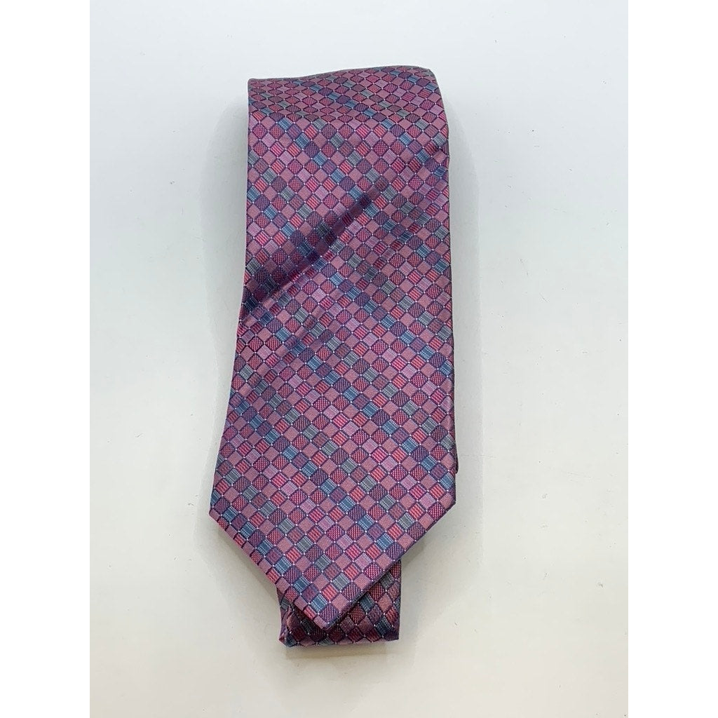CALVIN KLEIN Men's Purple-Blue Printed Silk Tie SZ OS