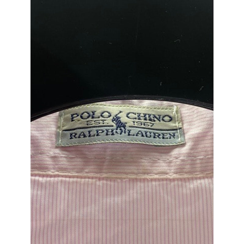 POLO CHINO RALPH LAUREN Women’s Vintage Light Pink Classic Fit Button-Up Top SZM