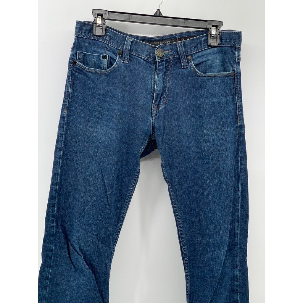 CALVIN KLEIN JEANS Men's Blue Denim Distressed Skinny Jeans SZ 29