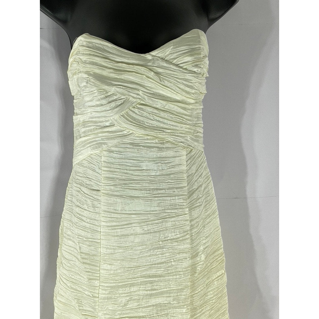 N PHASE FASHION Women's Cream Textured Strapless Gown SZ 6