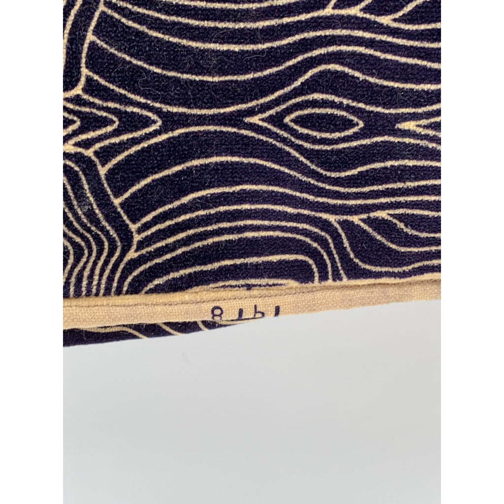 UNBRANDED Dark Blue-Beige Swirl Print Heavyweight Vintage 1918 Blanket