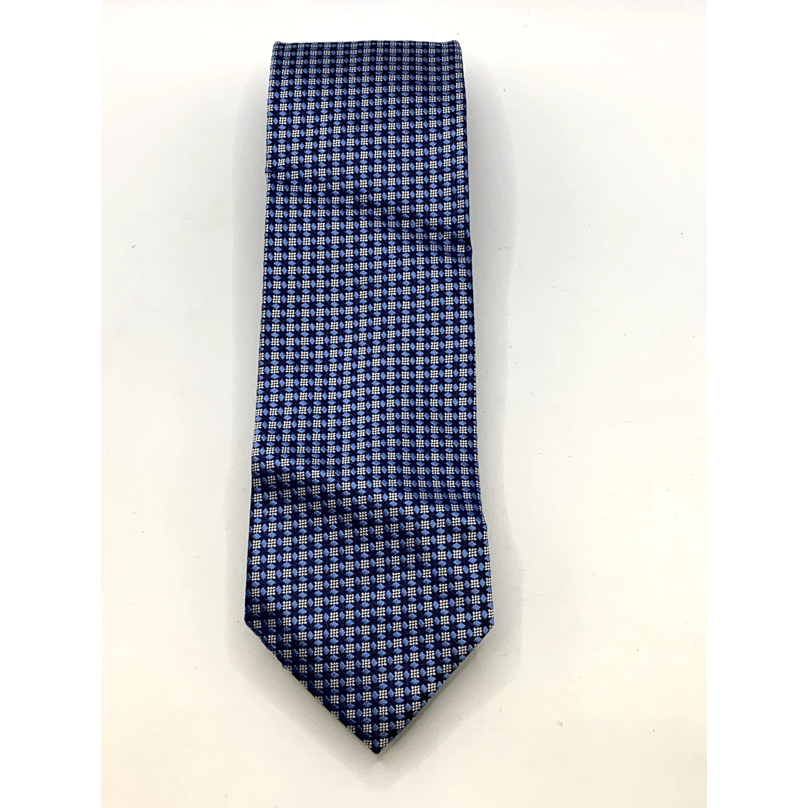 JOS. A. BANK Men's Blue Embroidered Geo Print Tie