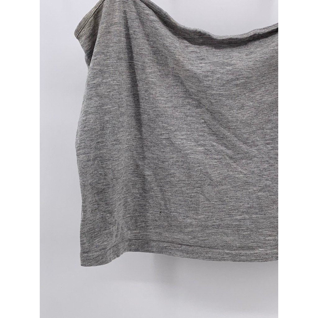 DIVIDED By H&M Women's Gray Straight-Neck Spaghetti Strap Cropped Tank Top SZ M