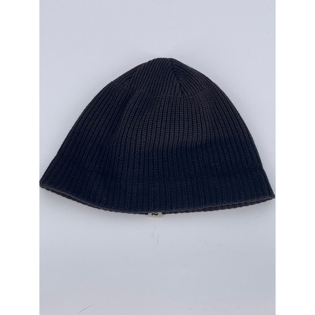 THE NEW YORK TIMES Men's Black-Bleached Rib Knit Cuffed Short Beanie SZ OS