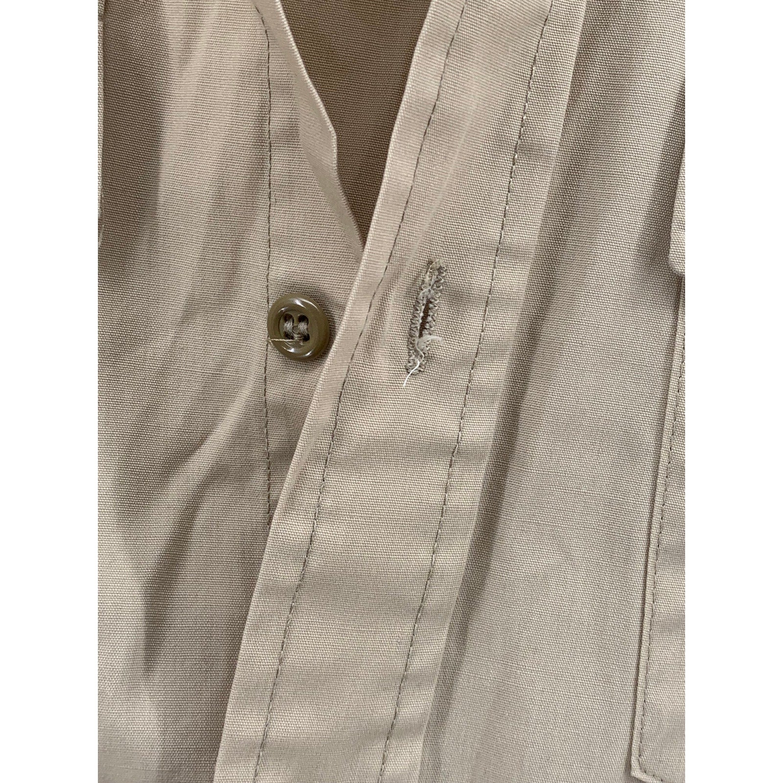 MONTGOMERY WARD Men's Tan Vintage 70's Button-Up Long Sleeve Shirt SZ S