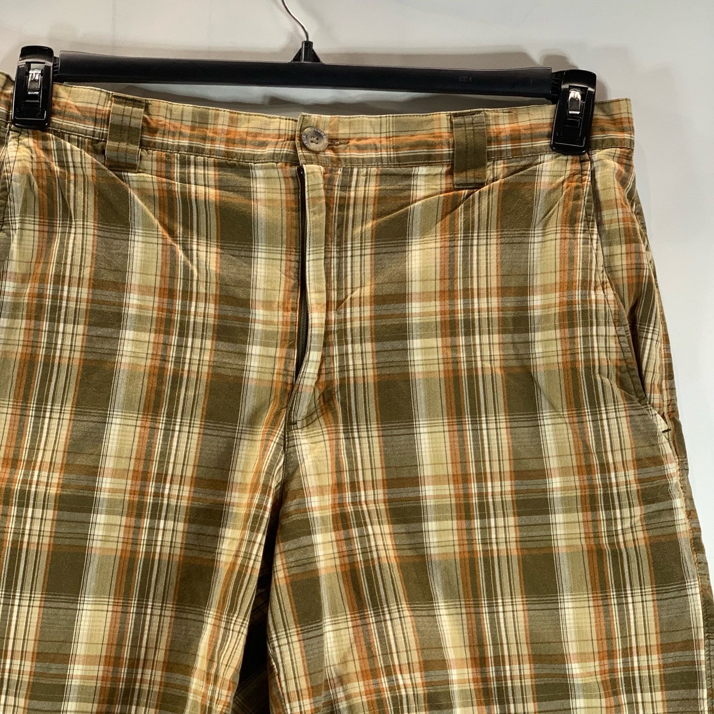 COLUMBIA Sportswear Men's Tan Plaid Casual Regular-Fit Shorts SZ 38