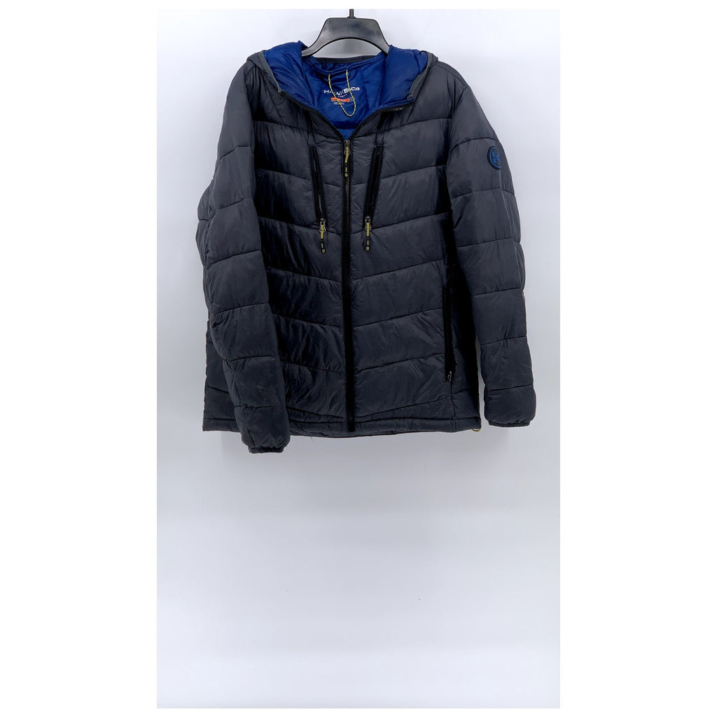 HAWKE & CO Men's Gray Sport Performance Zip-Up Thermal Puffer Jacket SZ L