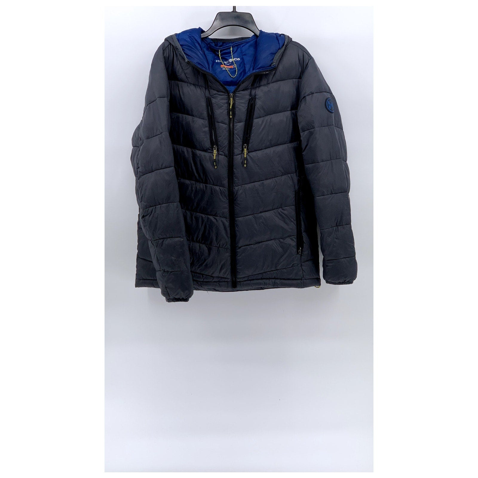 HAWKE & CO Men's Gray Sport Performance Zip-Up Thermal Puffer Jacket SZ L