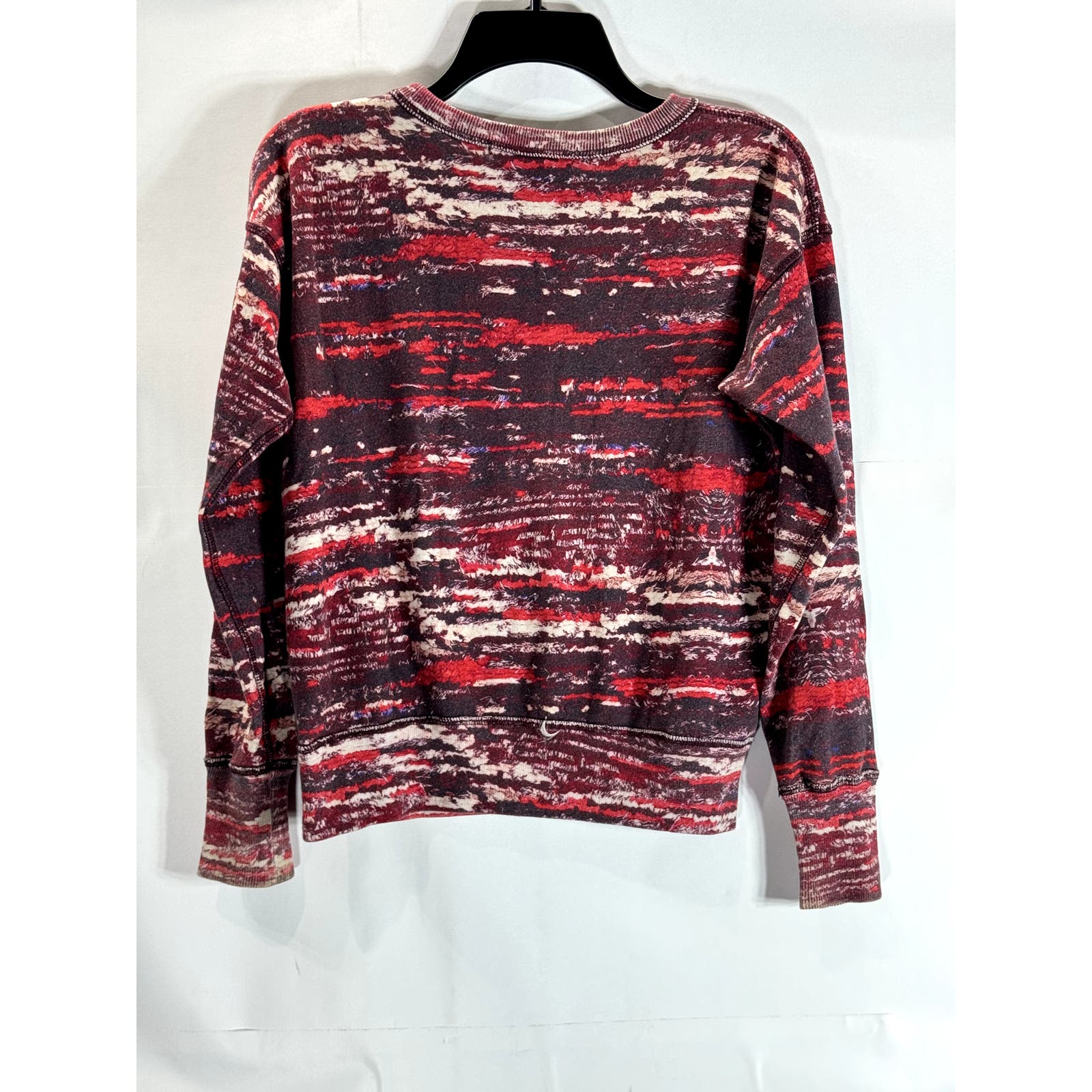ISABEL MARANT FOR H&M Women's Red Printed Crewneck Pullover Sweater SZ 4