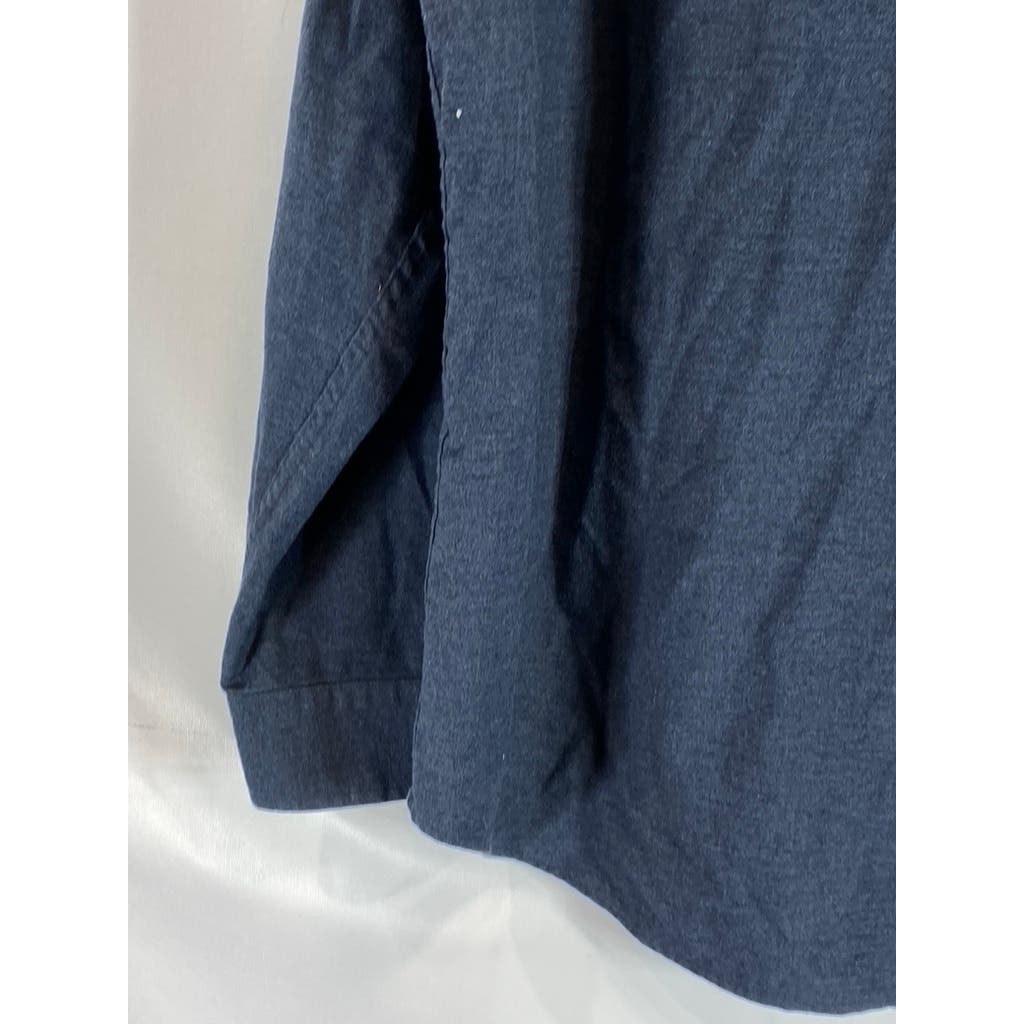 BANANA REPUBLIC Men's Mountain Blue Brushed Standard-Fit Button-Up Shirt SZ XL