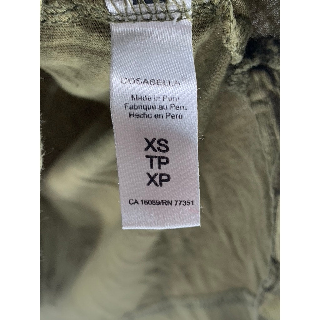 COSABELLA Women's Olive Green Relaxed-Fit Button-Up Long Sleeve Pajama Top SZ XS