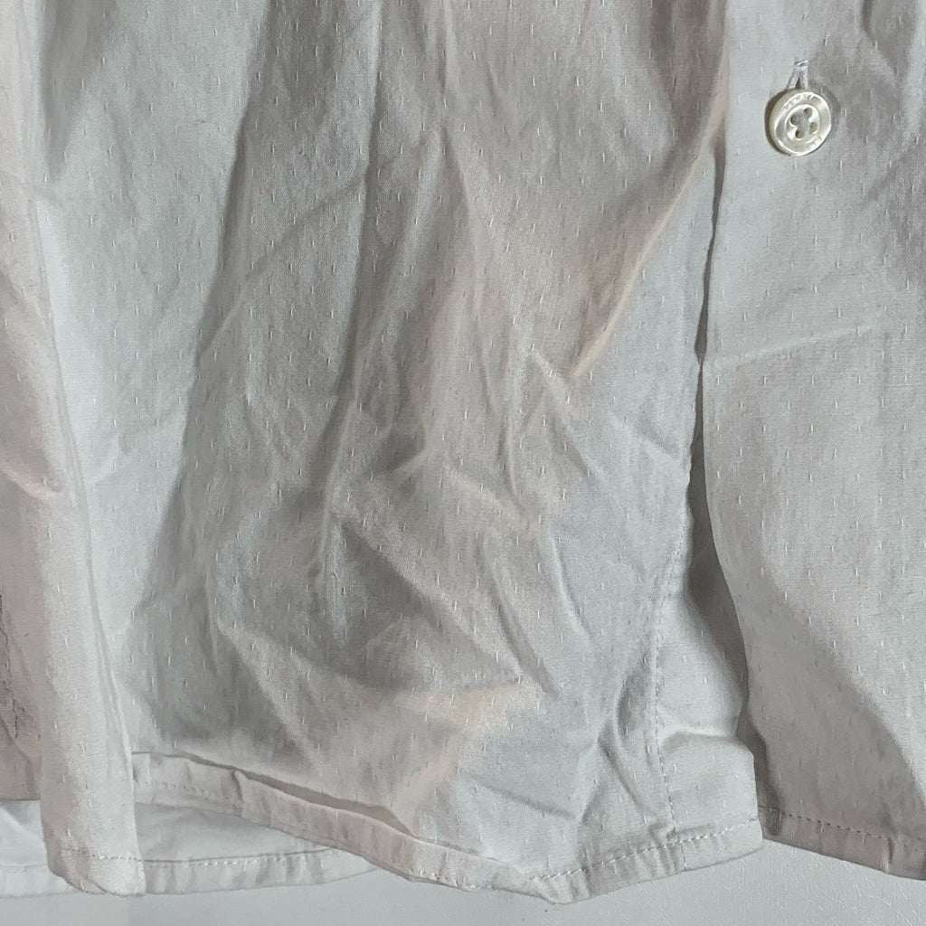 PERRY ELLIS Men's White Textured Dot Stretch Regular-Fit Button-Up Shirt SZ S
