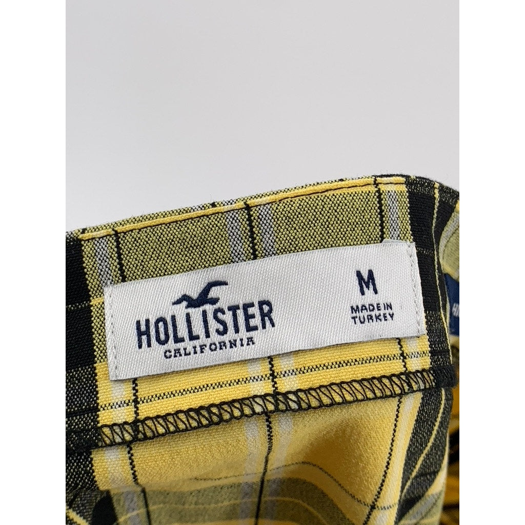 HOLLISTER Women's Black-Yellow Plaid Grunge Ultra High Rise Mini Skirt SZ M