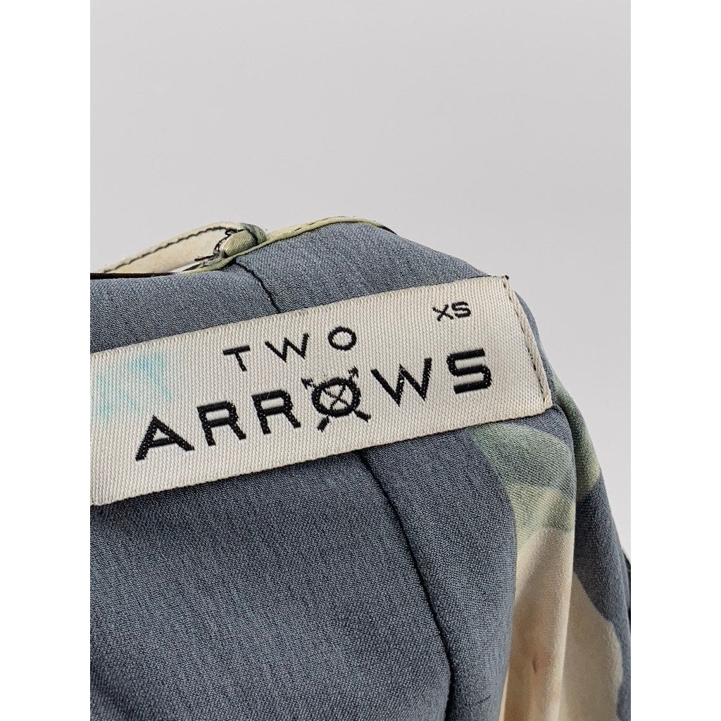 TWO ARROWS Women's Black Floral Print Slip Midi Dress SZ XS