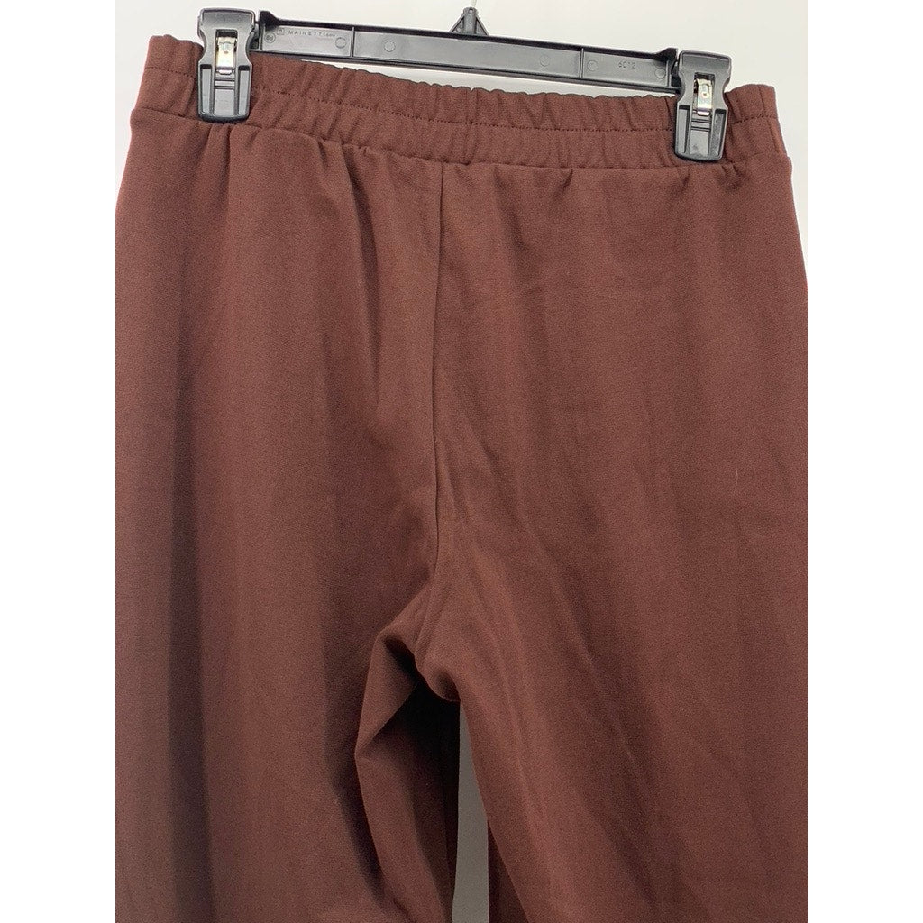A NEW DAY Women's Brown Solid Pull-On Casual Straight-Leg Pant SZ S