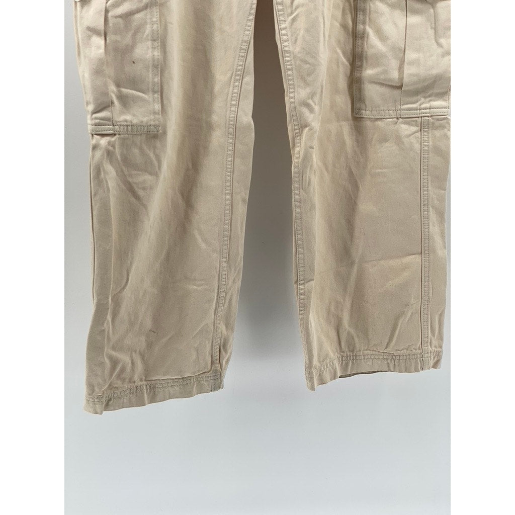 J. GALT Women's Beige Straight-Leg Casual Cargo Pants SZ S